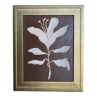 Modern Minimalist Floral Painting – Original Acrylic on Canvas by Tatiana Duperault For Sale