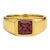 Signet Ring With Garnet for Men Silver, Gold, Size 10 For Sale