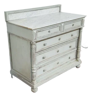 Antique Marble Top French Chest of Drawers