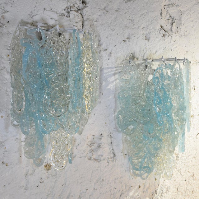 Blue Wall Lamps by Gino Vistosi for Vistosi, 1960s, Set of 2 For Sale - Image 8 of 8