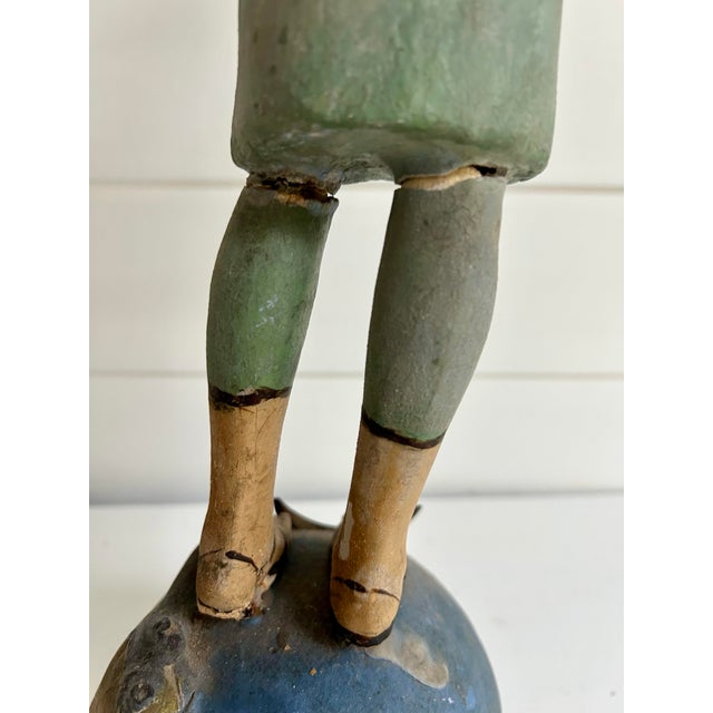 Celadon Spanish School 19th Century Polychrome Carved Wooden Virgin Mary For Sale - Image 8 of 11