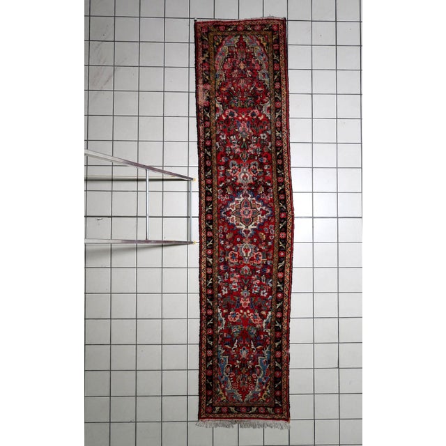 1920s, Antique Persian Hamadan Runner 2.5' X 10.3' For Sale - Image 12 of 12