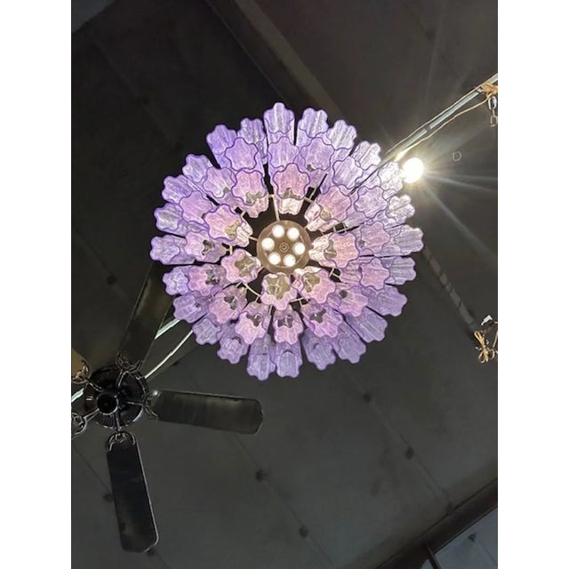 Modern Lavender "Tronchi" Murano Glass Tube Form Chandelier For Sale In Dallas - Image 6 of 6