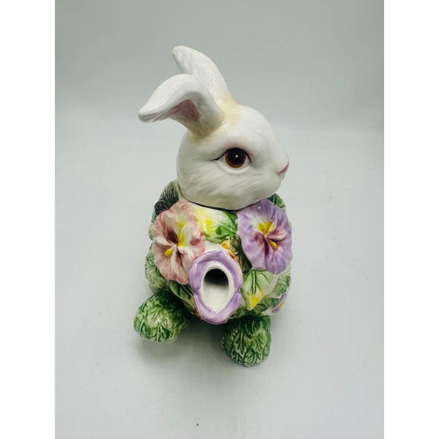 Ceramic Bunny in a Basket Pitcher | Chairish