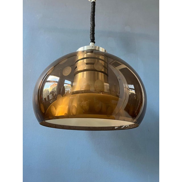 Gray Space Age Mushroom Pendant Lamp from Dijkstra, 1970s For Sale - Image 8 of 11