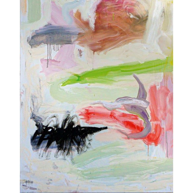 Yellow Benji Stiles "Garden #3" Pastel Green, Pink, Gray, and Blue Abstract Contemporary Painting, 2022 For Sale - Image 8 of 12