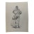 1940s Original Signed Graphite Illustration of Young Woman With Ball, 11.75 X 8.75 In. For Sale