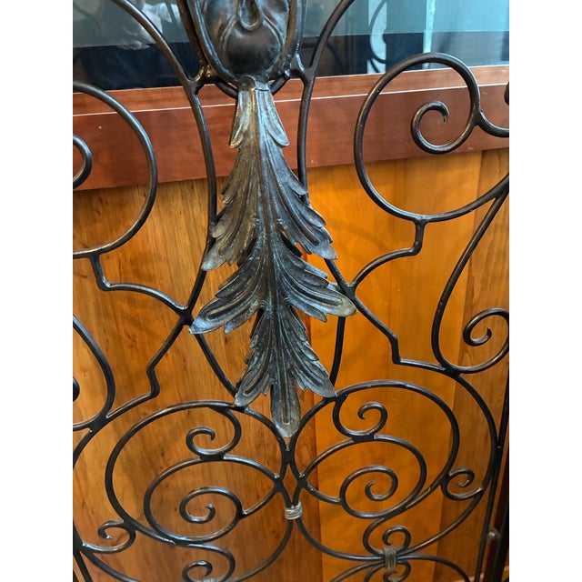 Vintage Wrought Iron Two Part Screen, Maitland Smith. For Sale In Minneapolis - Image 6 of 11