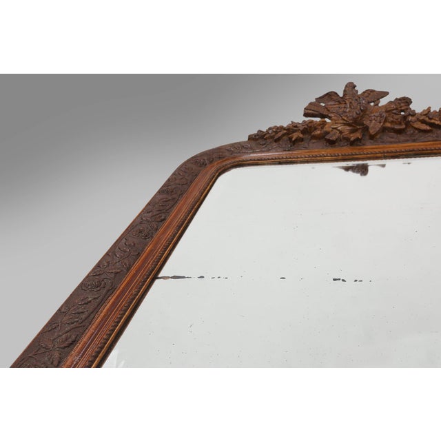 Louis Philippe Mirror in Plaster and Wood with Handcrafted Decorations, France, 1890s For Sale - Image 9 of 12