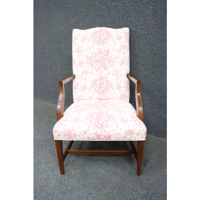 Traditional Ethan Allen Toile Lolling Chair For Sale - Image 3 of 10