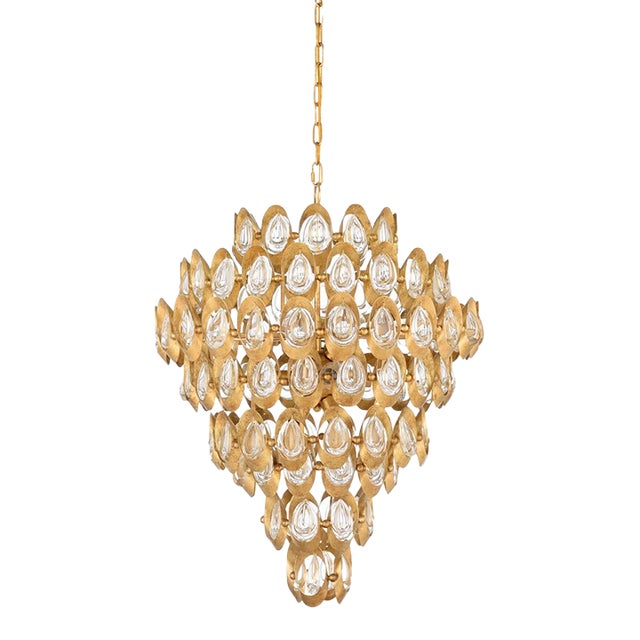 Elizabeth Cast Crystal Teardrop Chandelier For Sale