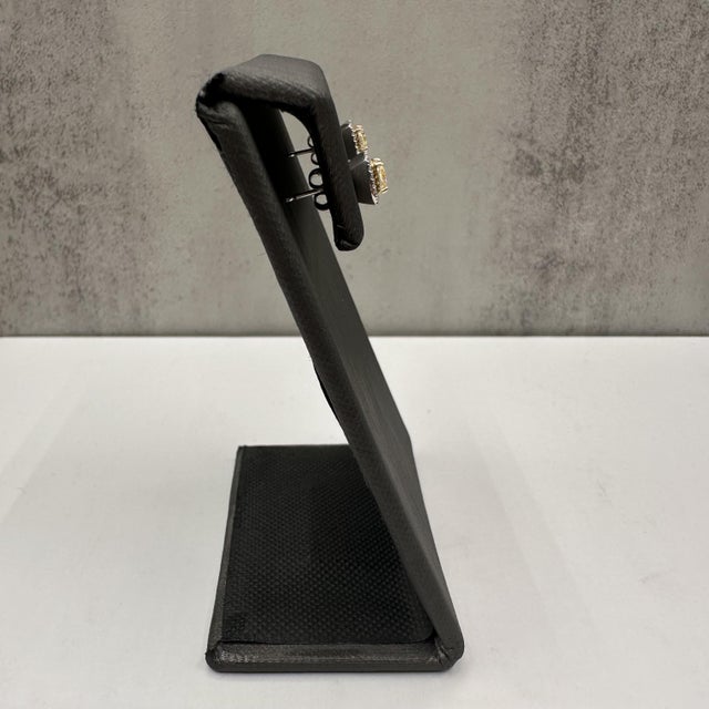 Contemporary Luscious Yellow Diamond Studs in 14kt Two-Tone Gold – 0.98ctw, Push Backs, New, A Pair For Sale - Image 3 of 5