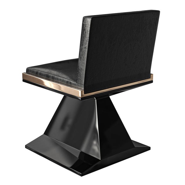 Not Yet Made - Made To Order "Amendola" Chair With Stainless Steel and Bronze Details For Sale - Image 5 of 8