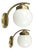 Art Deco Brass Wall Lamps with Opaline Glass, Europe, 1930s, Set of 2 For Sale
