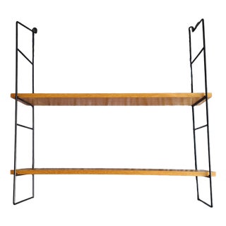 Flat String Shelf in Elm by Kajsa and Nils Nisse Strinning, 1960s For Sale