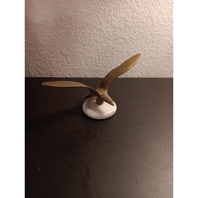 1980s Curtis Jere Style Soaring Seagull Sculpture on Marble For Sale In Dallas - Image 6 of 7