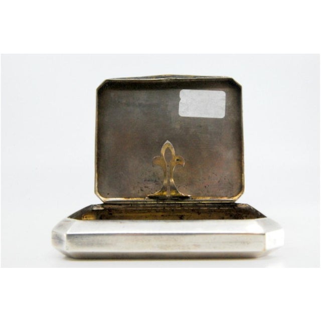 Matte Silver Cigarette Case with Cut Corners For Sale - Image 3 of 10