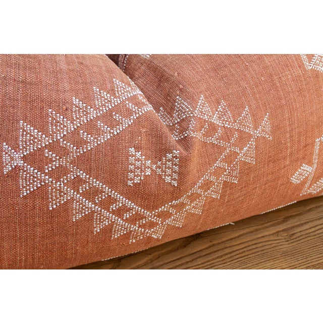 1990s Terracotta Trail Oversized Lumbar Moroccan Pillow For Sale - Image 5 of 9