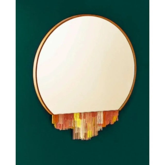 Contemporary Fringe Mirror in Green by Tero Kuitunen For Sale - Image 3 of 6