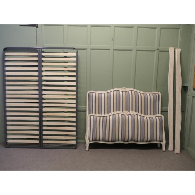 Wood French Upholstered Double Bed For Sale - Image 7 of 10