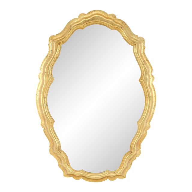 La Barge Large 33x48 Shield Shape Gold Leaf Gilt Wall Mirror MINT For Sale