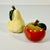 Pottery Barn 1980s Vintage Portuguese Arts & Crafts Majolica Fall Pear & Apple Salt and Pepper Shakers - Thanksgiving For Sale - Image 4 of 14