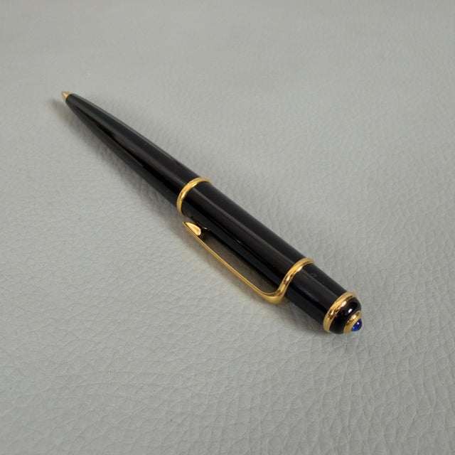 Vintage Diabolo Pen Black Lacquer Gold with Box Ref by Must De Cartier, 1990 For Sale - Image 3 of 11