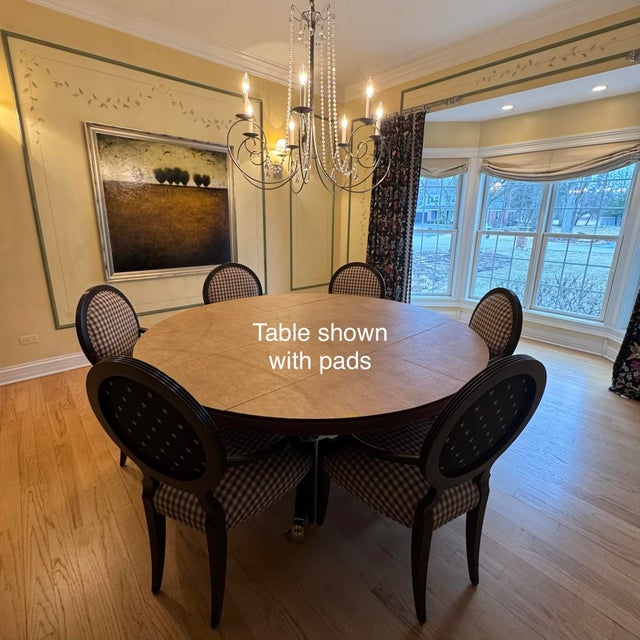 Trosby England Sheraton Style Handmade 72” Round Dining Table For Sale - Image 12 of 15