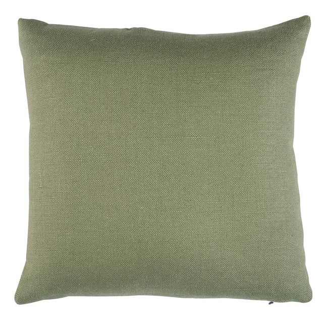 This pillow features Ashoka Tape with a knife edge finish. With a winding embroidered floral design accentuated by hand-...