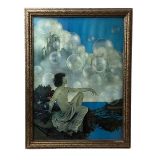 1920s Art Deco Maxfield Parrish Air Castles Print Framed For Sale