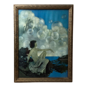 1920s Art Deco Maxfield Parrish Air Castles Print Framed