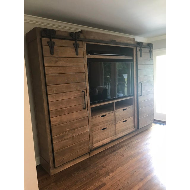Arhaus Sliding Barn Door Media Wall Unit Chairish