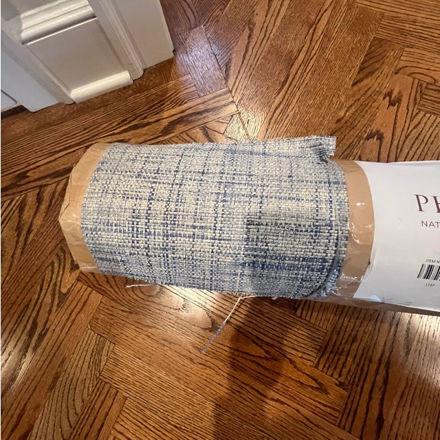 2020s Phillip Jeffries Island Raffia Grasscloth Wallpaper in Blue Abalone 1157, 1 Roll (18 Yards), Approximately 162 Sq Ft (New!) For Sale - Image 5 of 5