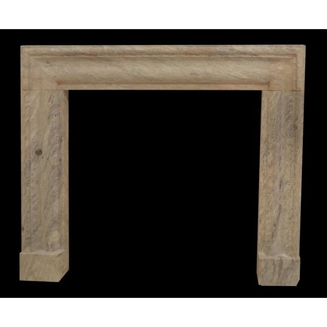 20th Century Minimalist Limestone Fireplace Surround in Honed Finish For Sale - Image 4 of 4