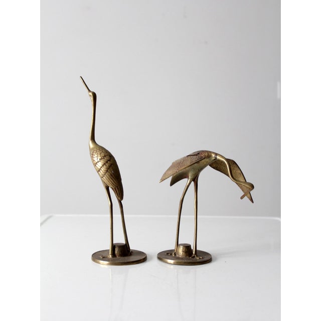 Mid Century Brass Bird Figures For Sale - Image 4 of 11