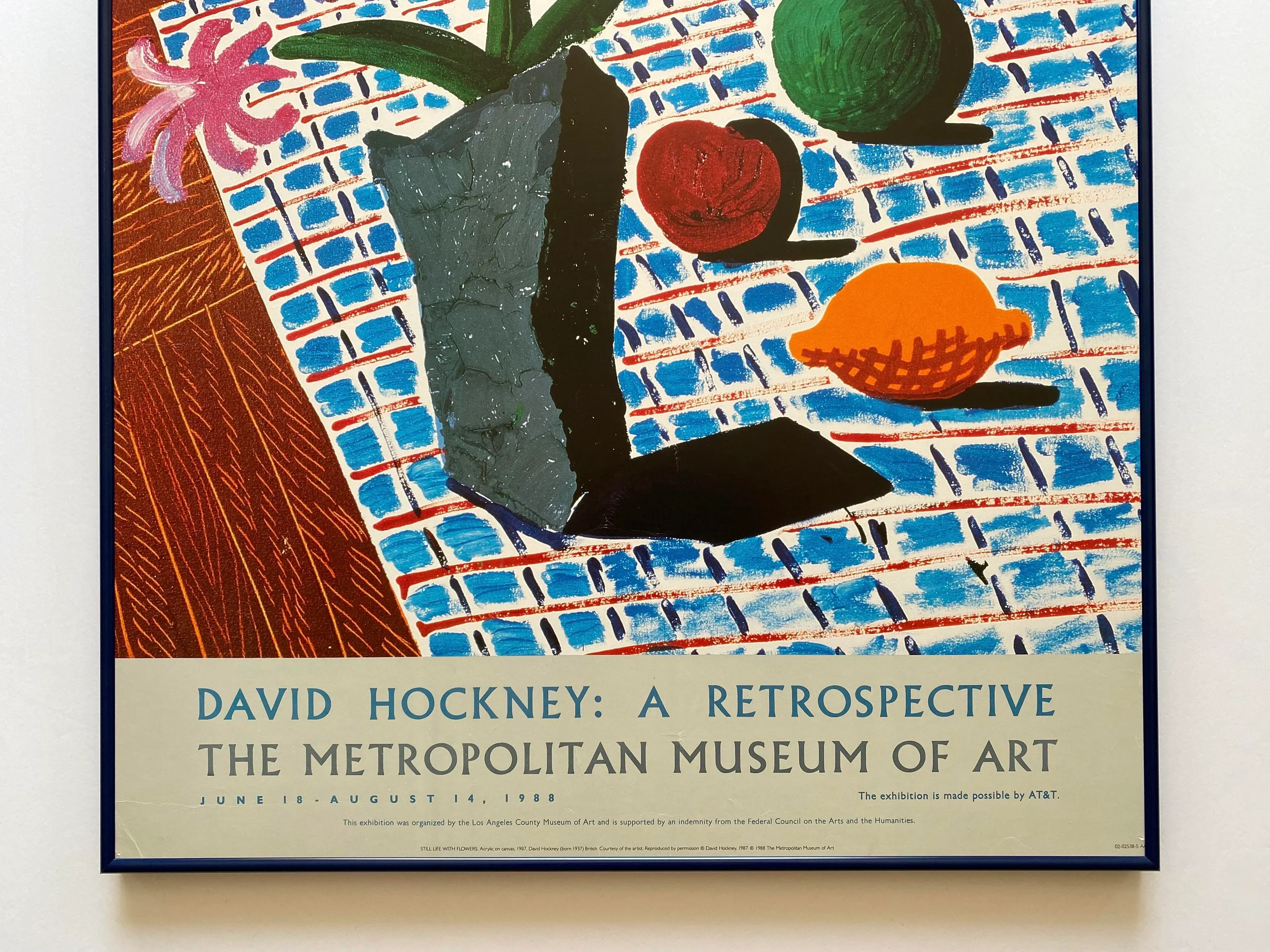 David Hockney Vintage 1988 Lithograph Print Framed Museum