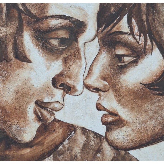 Early 21st Century Agata Stomma, a Couple in Brown Color, 2022, Gouache and Canvas For Sale - Image 5 of 7