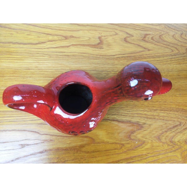 Mid-Century Red Glazed Duck Pot For Sale - Image 9 of 11