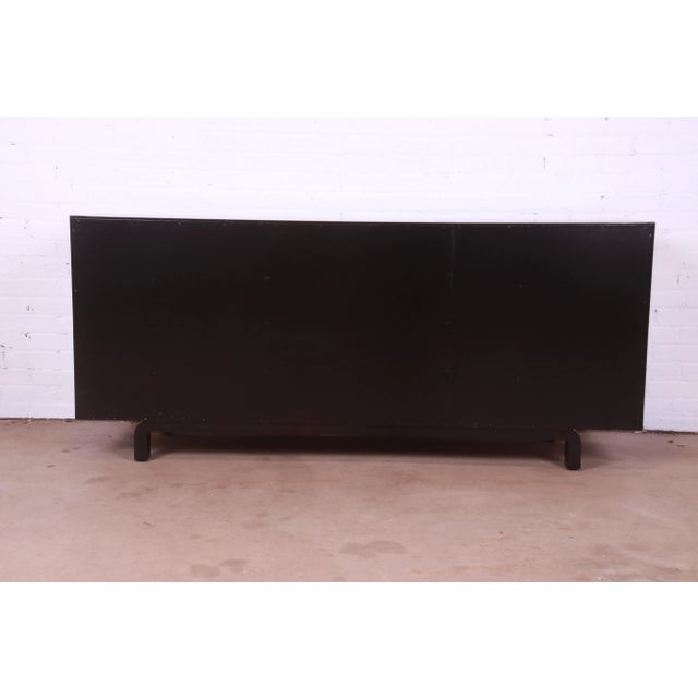 Edmond Spence Swedish Modern Black Lacquered Sideboard Credenza, Newly Refinished For Sale - Image 12 of 13