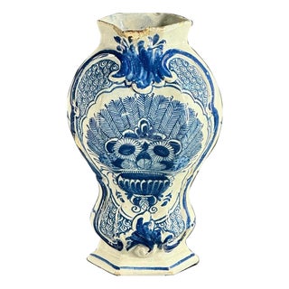 Dutch Delft Blue and White Vase with Cover, 1764-1770 For Sale