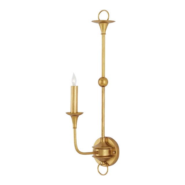 Currey & Company Nottaway Gold Wall Sconce For Sale