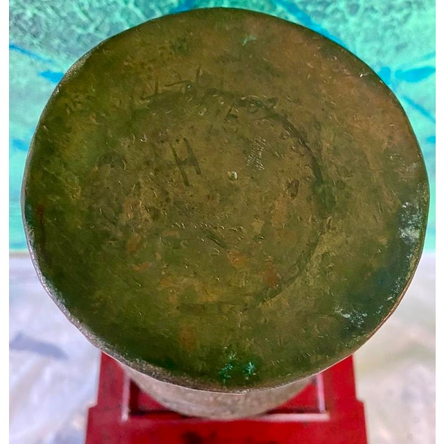 Brass 1940s Indian Brass Vase With Engraved Designs For Sale - Image 8 of 12