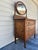 Wood Antique Oak Barley Twist Vanity / 3-Drawer Dresser on Casters With Beveled Swivel Mirror For Sale - Image 7 of 9