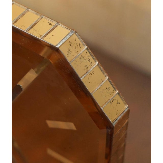 Art Deco Salmon Pink Glass Mantle Clock, England, 1920s For Sale - Image 12 of 18