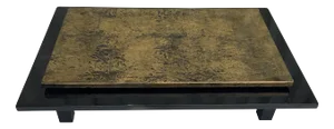 Guy Lefevre Gold Color and Black Lacquer French Coffee Table
