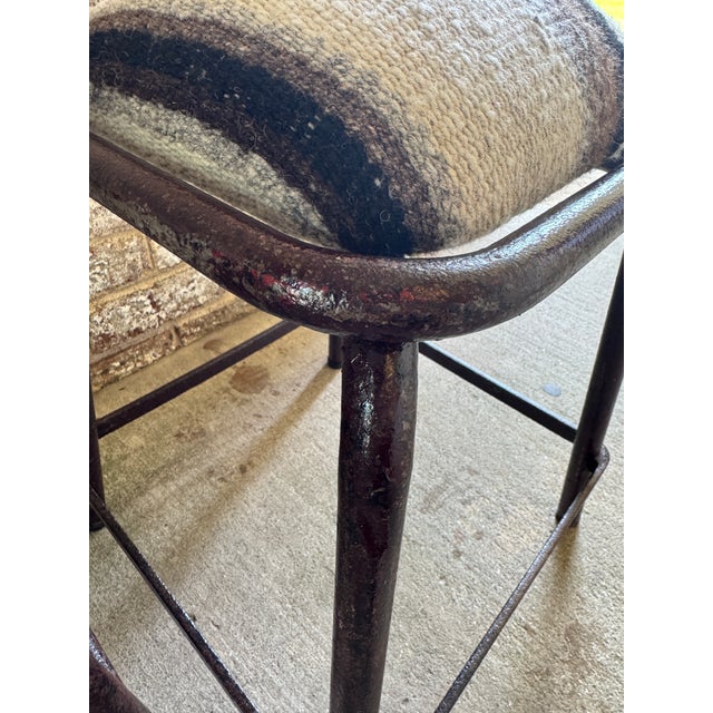 Tan Pair of Vintage Industrial Stools For Sale - Image 8 of 17