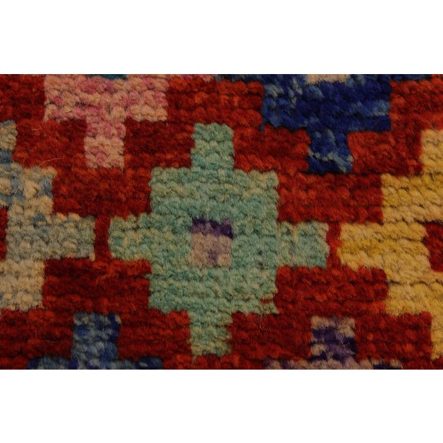 1990s Abstract Tribal Balouchi Orange Wool Rug - 4′10″ × 6′4″ For Sale - Image 4 of 8