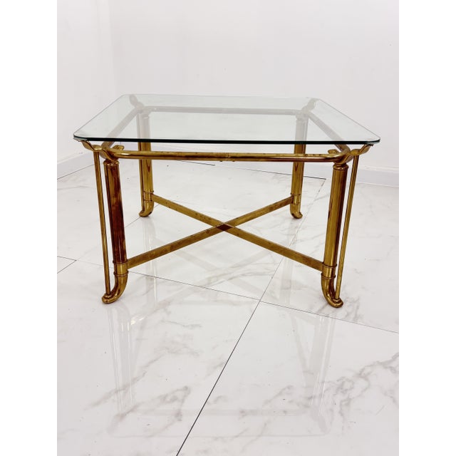 Gold Hollywood Regency Inspired Brass Coffee Table, 1970s For Sale - Image 8 of 8