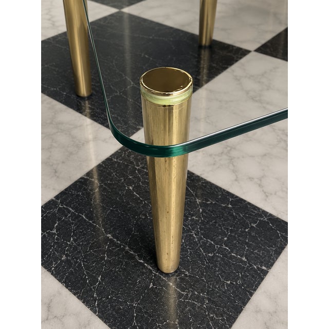 Pair of 1980s Pace Collection Glass Top Side Tables With Brass Legs – Made in Italy For Sale - Image 11 of 14