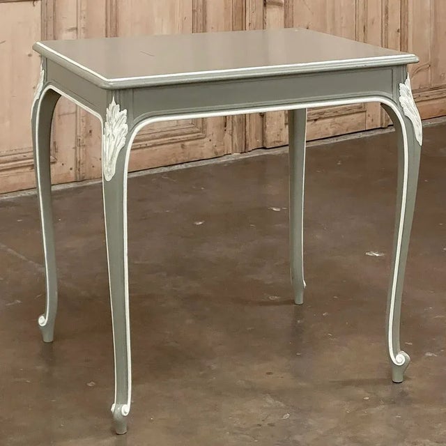 French Antique French Louis XV Painted Occasional Table For Sale - Image 3 of 13
